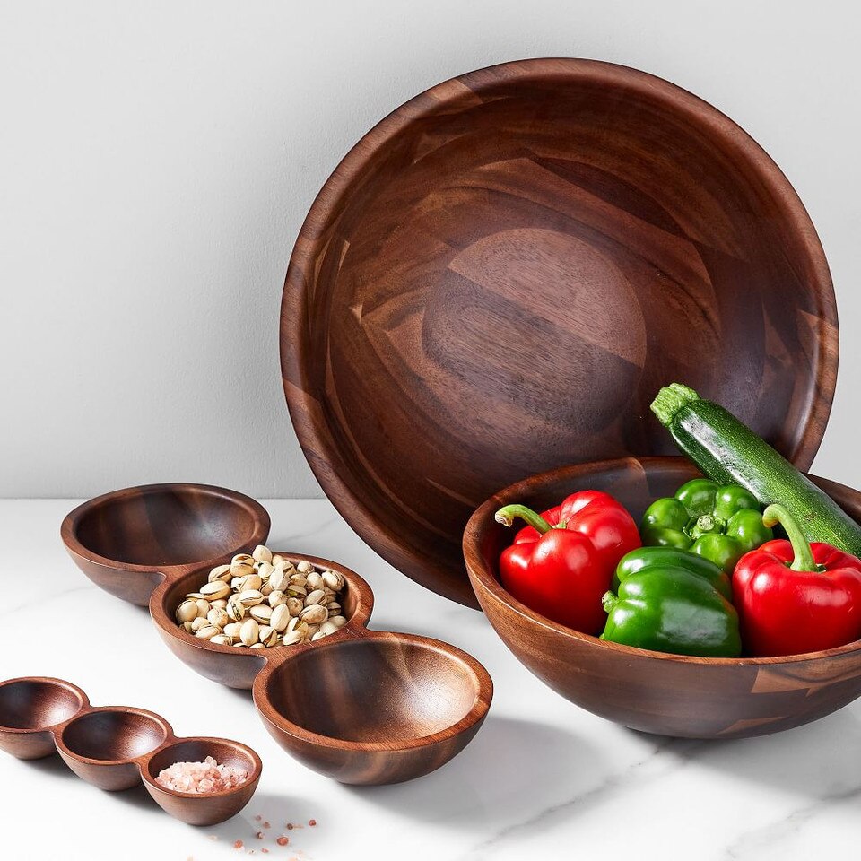 Copenhagen Acacia Wood Serving Bowls West Elm UK